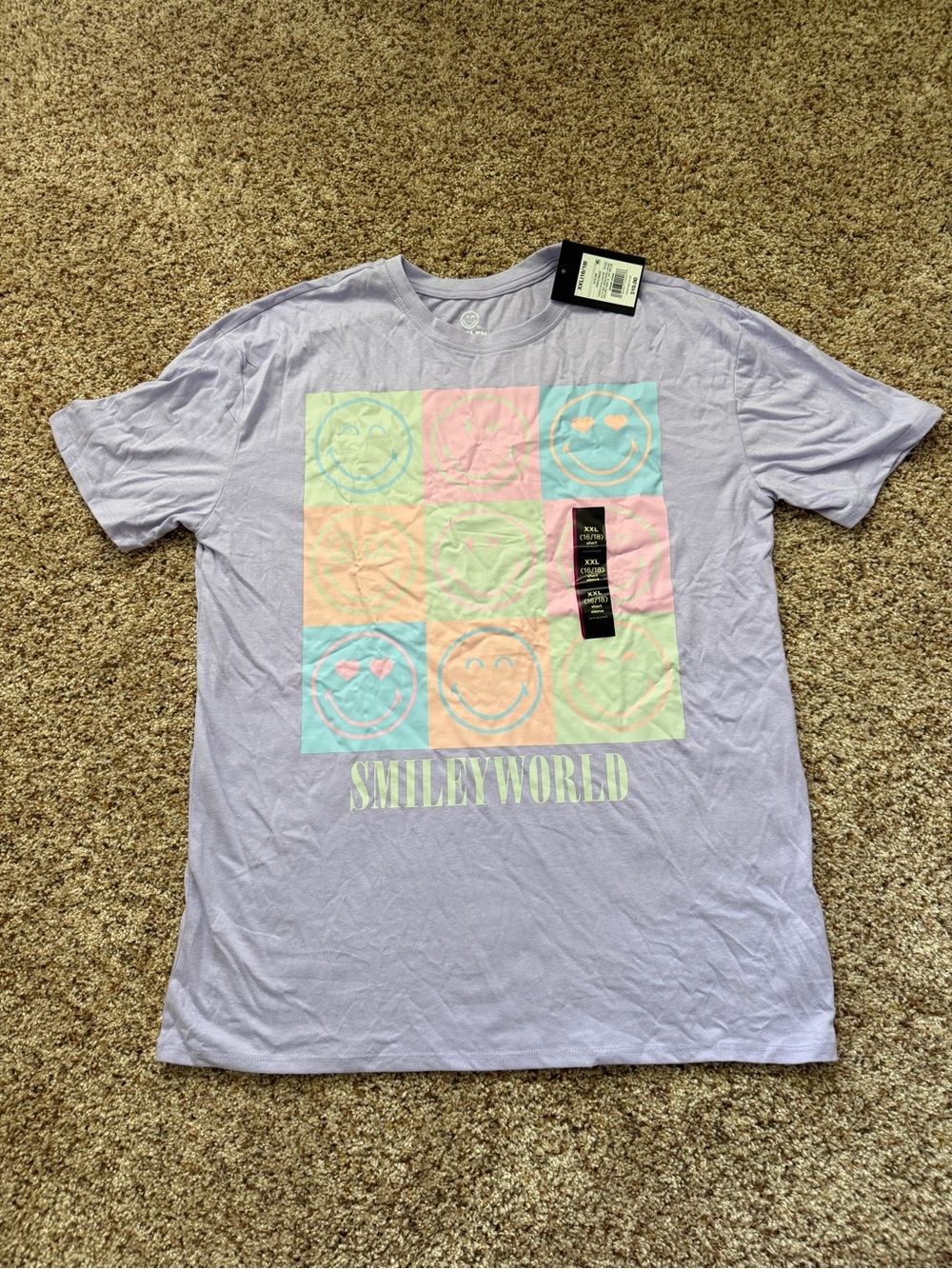 Kids art class smiley world tee